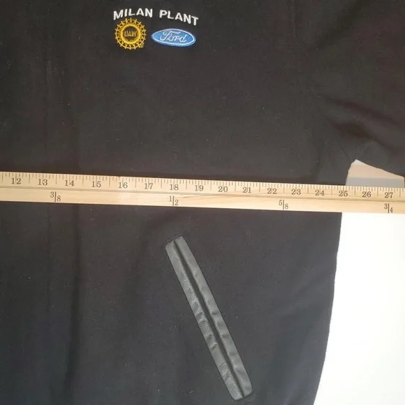 Vintage Ford UAW; Milan Plant, L; Wool Blend; Leather; Varsity Letterman Jacket - Picture 12 of 13